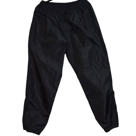Vintage Nike Nylon Track Pants Joggers Black Mens Size Large Three Pockets - Picture 2 of 8